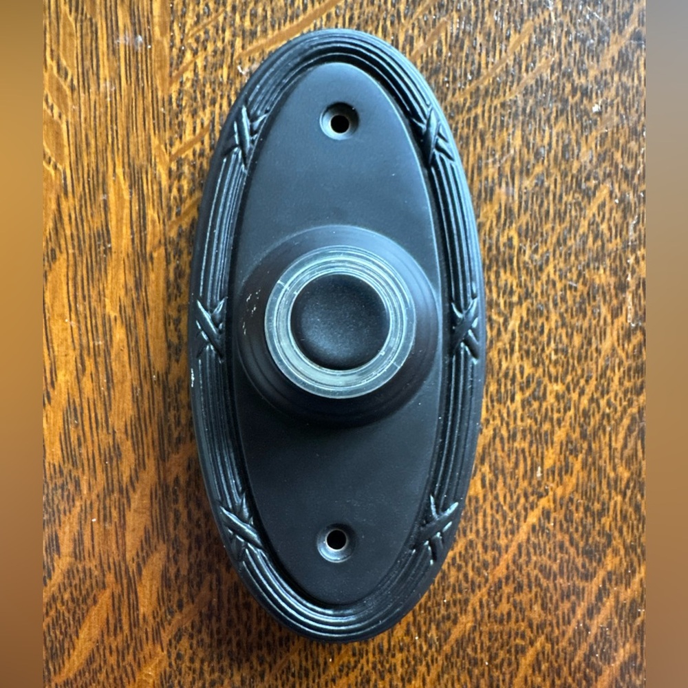 Rejuvenation Oval Doorbell Button, Lighted, Oil Rubbed Bronze